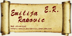 Emilija Rapović vizit kartica